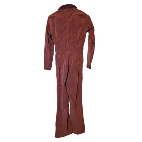 Free People x We The Free Jayde Cord Flare Jumpsuit in Cordovan Size Extra Small - Picture 5 of 6